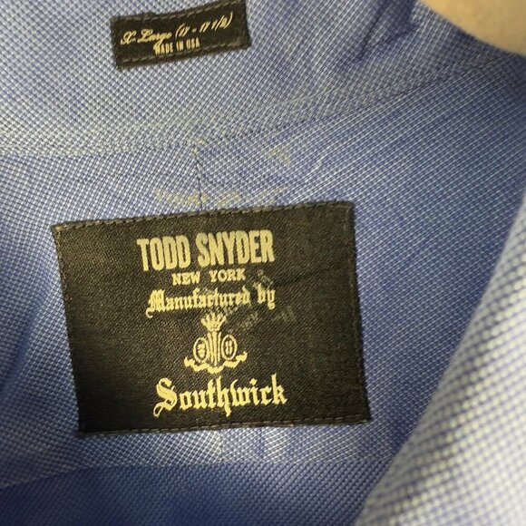 Todd Snyder Long Sleeve Button Up Shirt Blue XL - Picture 2 of 5